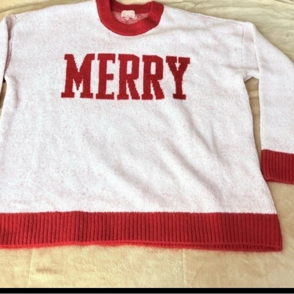Mumu Classic Crewneck Merry Graphic Sweater Women's Size XS